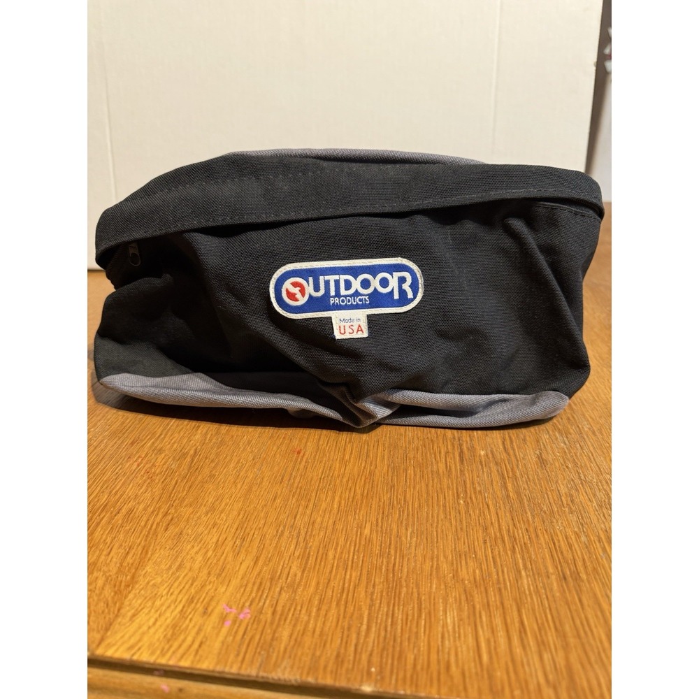 Outdoor Products‎ USA Fanny Pack Waist Bag Black Gray Vintage Made in USA